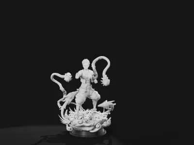 Akaza anime figurine 3D print model