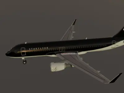 Starflyer airbus a320-214 low poly 3D model Low-poly 3D model