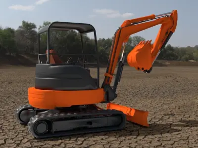 Mini Excavator Hitachi  3D model 3D model