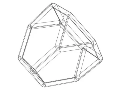 Wireframe Shape Truncated Tetrahedron 3D print model