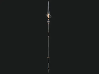 3D Fantasy Spear 03 Glow With PBR Low-poly 3D model