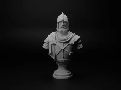 Medieval Knight Bust Chess 3D print model