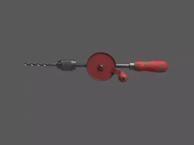 Hand drill Low-poly 3D model get