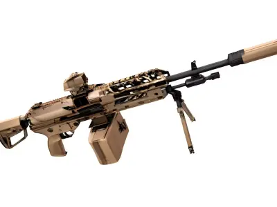 M250 light machine gun 3D model