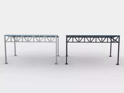 steel frame carport 04 3D model