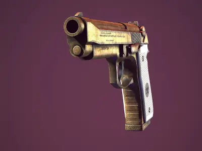 Beretta 92fs Gold  Low-poly 3D model