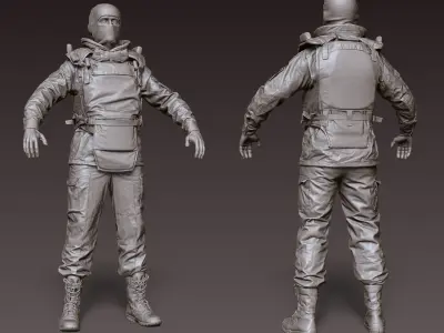 Russian uniform of the early 2000s 3D model