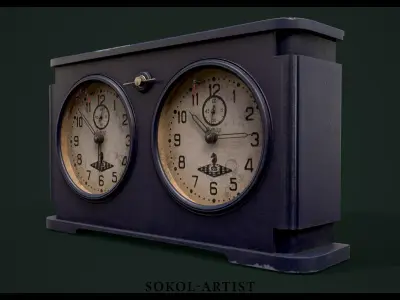 Soviet Bakelite Chess Clock Jantar Low-poly 3D model