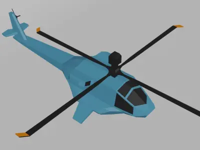 Low polly helicopter Low-poly 3D model