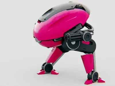 MILITARY BOT B-6000 Rigged for Unreal Engine - Unity - MIXAMO 3D model