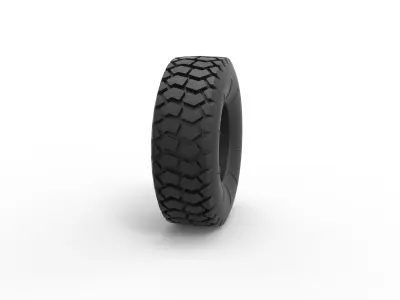 Military truck tire 2 Scale 1 to 25 3D print model