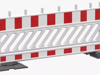 Construction Barrier 02 White 3D model
