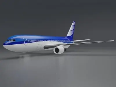 Boeing 767-200 commercial airliner Low-poly 3D model