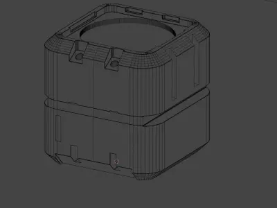 Hard Surface Sci-Fi Box  low-poly 3d model Low-poly 3D model