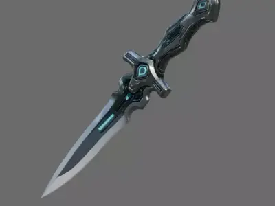 Futuristic Sci-Fi Energy Dagger Low-poly 3D model