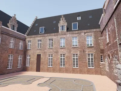 Old building courtyard 3D model