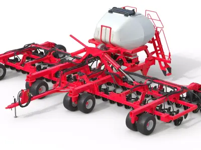 Air Drill Seeder  Low-poly 3D model