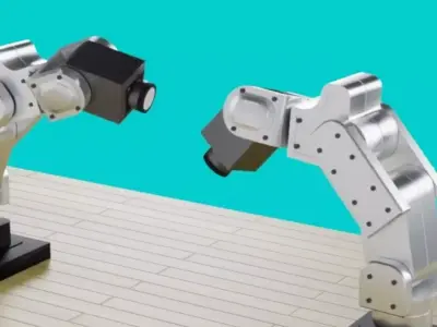 TWIN ROBOTIC ARMS - RIGGED 3D MODEL 3D model