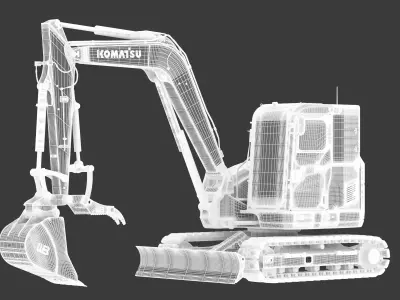 Komatsu Excavators PC88MR-11 Small Excavators 3D model