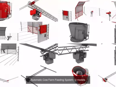 Automatic Cow Farm Feeding System 3D Model Pack