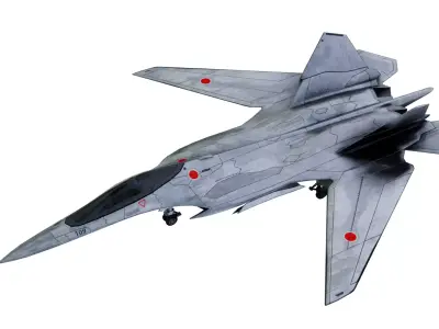 F7-japanese concept fighter jet Low-poly 3D model