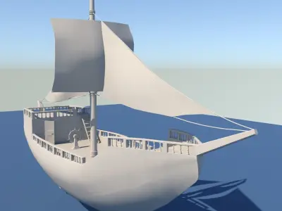 Wooden Boat 3D model