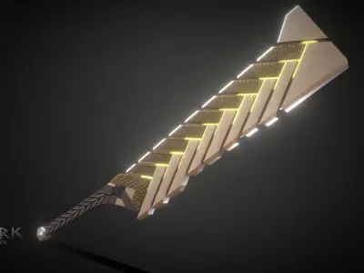 Mechanical Sword Low-poly 3D model