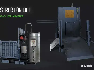 Construction Lift Low-poly 3D model purchase