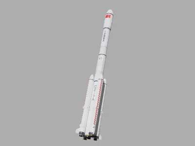 Long March 7A launch vehicle --- Blend-FBX 3D model