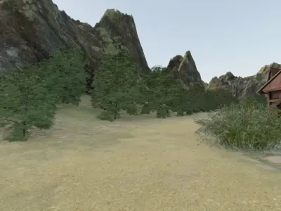 Mountain Village Landscape 3D model order