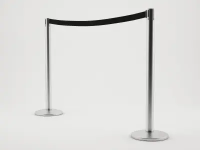 Queue Barriers stanchion 3D model