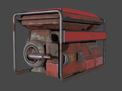 Diesel engine Low-poly 3D model
