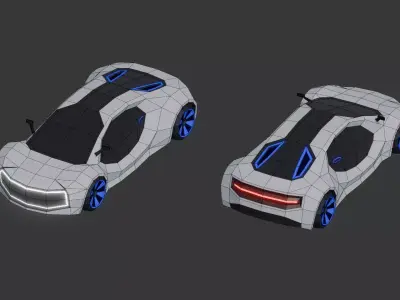 Sci-fi car Low-poly 3D model from CGTrader