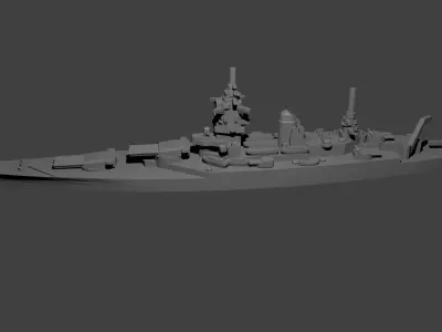 French Dunkerque Class Battleship 3D print model