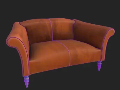sofa  stylized Low-poly 3D model