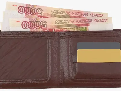 Russia 5000 Rubles Wallet Money Purse 3D model