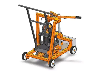Concrete Block Making Machine Mobile Version 3D model