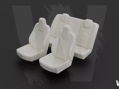 Tesla Complete Seat Set for tesla car Low-poly 3D model