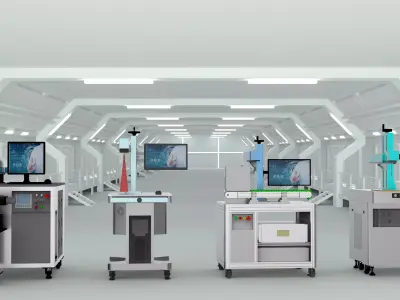 Optical fiber laser marking machines Assembly 3D model