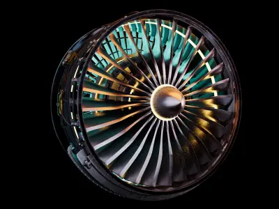 Turbofan engine 3D model from CGTrader