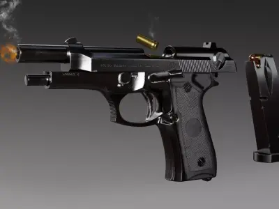 Berreta M9 Low-poly 3D model