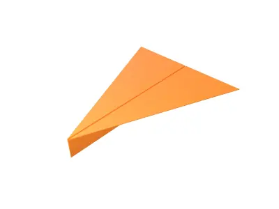 Paper Plane v4 008 Low-poly 3D model
