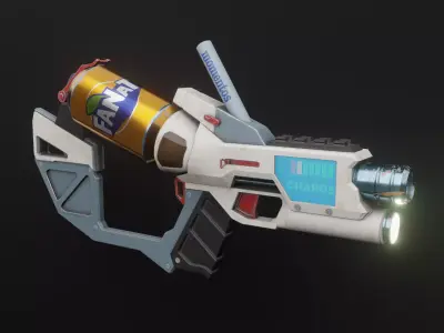 Foodgun soda gun Low-poly 3D model