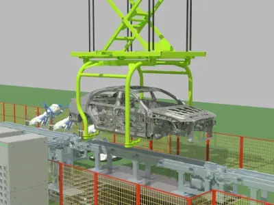 Car production line 3D model