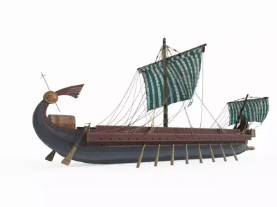 Sailing ships from ancient Roman times 3D model