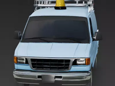 Realistic Urban Utility Van 3D Model Low-poly 3D model