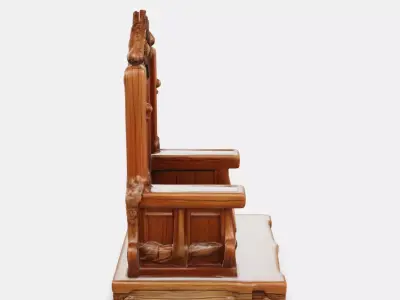 Wooden Throne Low-poly 3D model