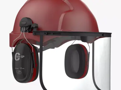 Safety Helmet 2 Red 3D model