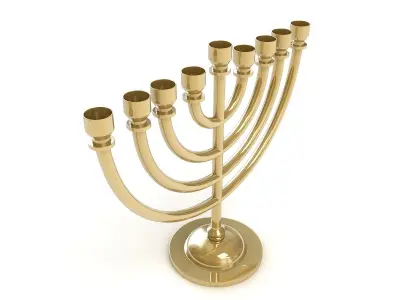 Menorah gold 3D model