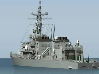 JMSDF Takanami class destroyer DD104 kirisame 3D model